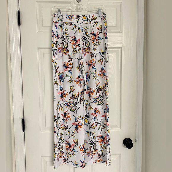 Bar III Floral Wide Leg Pants White NWT Size 0 - Picture 2 of 4